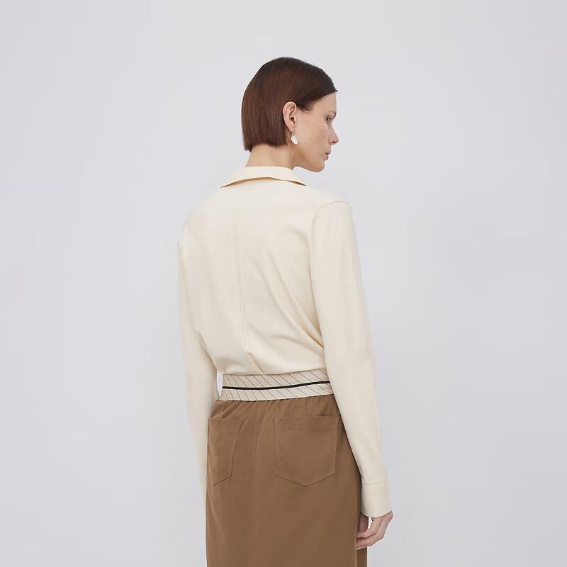 LESS Women's Straight Turn-down Collar Pullover Sweater