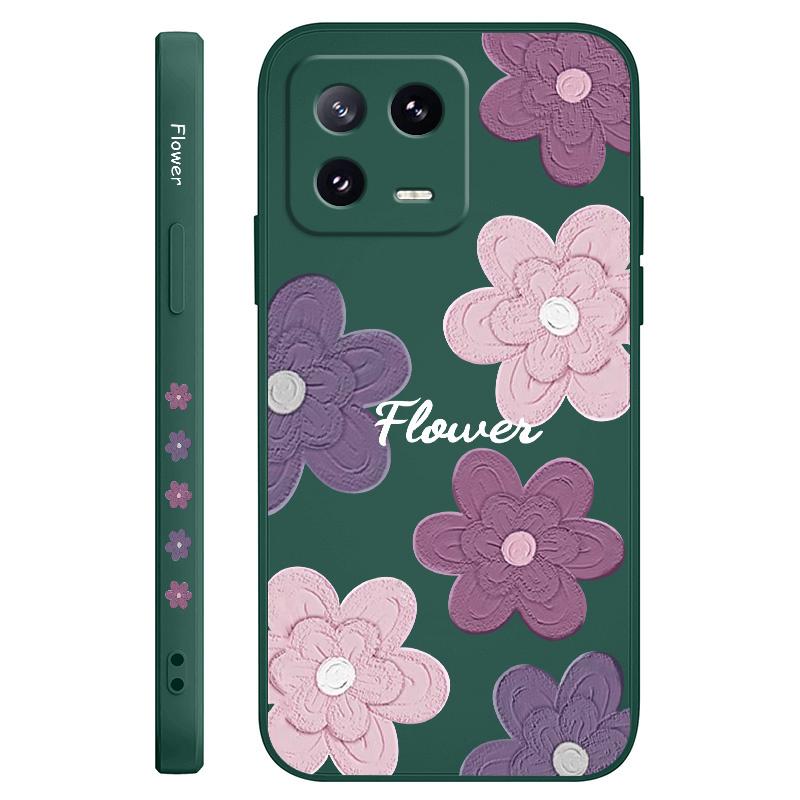 Mottled Flowers Phone Case For Xiaomi Mi 15 14 14T 13 13T 12 12X 12T 12S 11 11T 10 10T 9 9T Pro Lite Liquid Silicone Cover