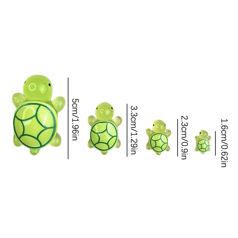 6/10Pcs Mini Luminous Turtle Home Decor Landscaping Resin Crafts Glowing Turtle Garden Fish Tank Miniatures Ornaments Decoration