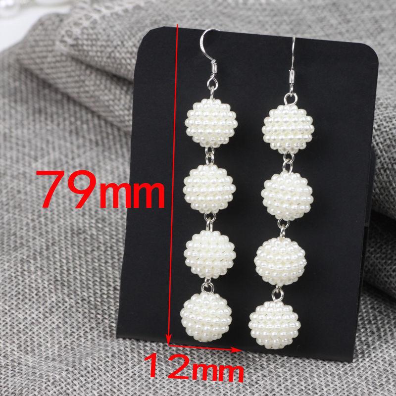 S925 Tremella Hook Gypsy Pearl Pendant Earrings Feminine Long Temperament Korean Earrings Internet celebrity Versatile Earrings