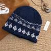 Корейская жаккардовая вязаная сумка шапка для женской осени и зимы новая повседневная универсальная теплая защита ушей ветрозащитная холодная шапка показывает маленькое лицо
