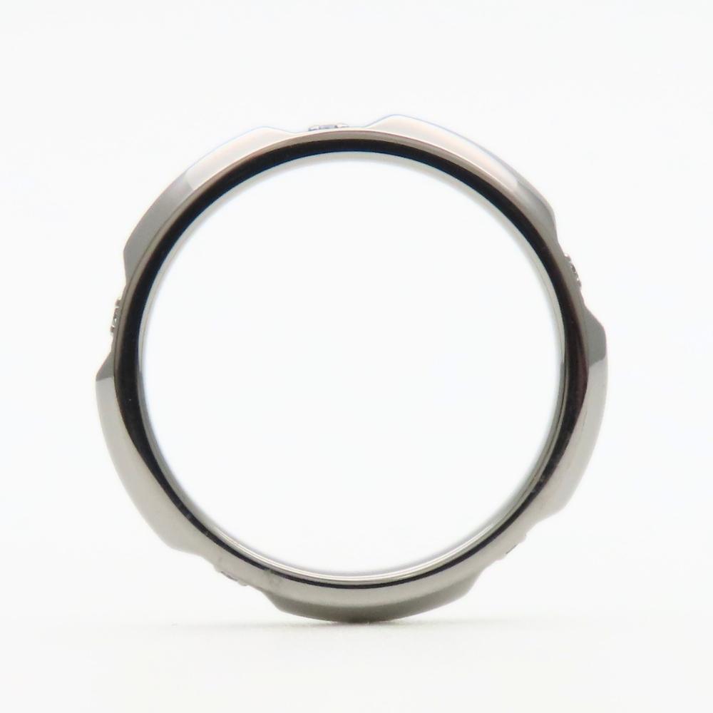 Б/У TIFFANY&Co. Кольцо True band EU#50 Платина Pt950/бриллиант 4.5г Платина 5PD