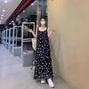 2024 Floral Spaghetti Strap Slimming Mid-Length Dress