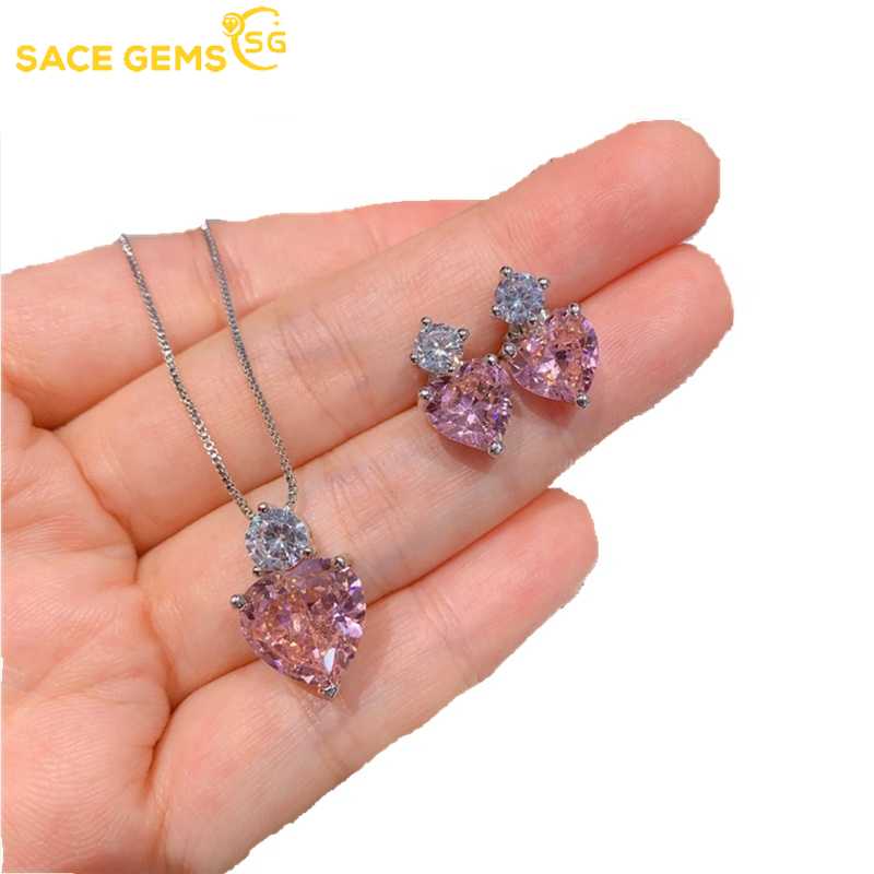 Sace Gems Классические серьги из медного сплава с цирконием, кулон, ожерелье, комплекты ювелирных изделий, подарки для свадебной вечеринки