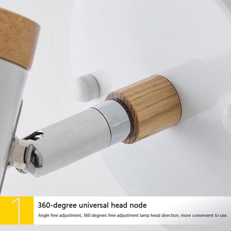 Скандинавский светодиодный настенный светильник Минималистичный железный с выключателем E27 Настенная лампа Для спальни Прикроватный кабинет Офис Внутреннее освещение Светильники