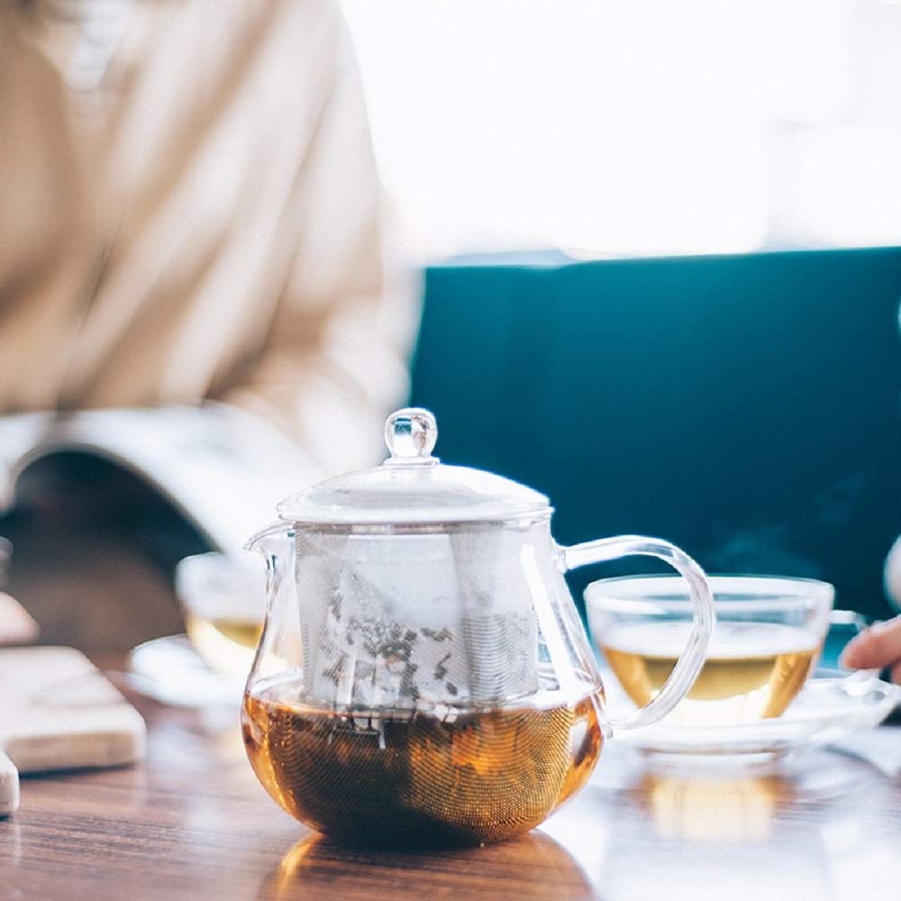 HARIO Leaf 700ml Teapot, Clear, Capacity, Heat-Resistant Glass, Gift, Present, CHC-70T