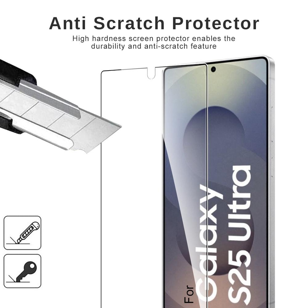 Комплект из 3 защитных стекол из закаленного стекла для серии Samsung Galaxy S25 - 0,26 мм, совместимы с разблокировкой по отпечатку пальца, HD-прозрачность