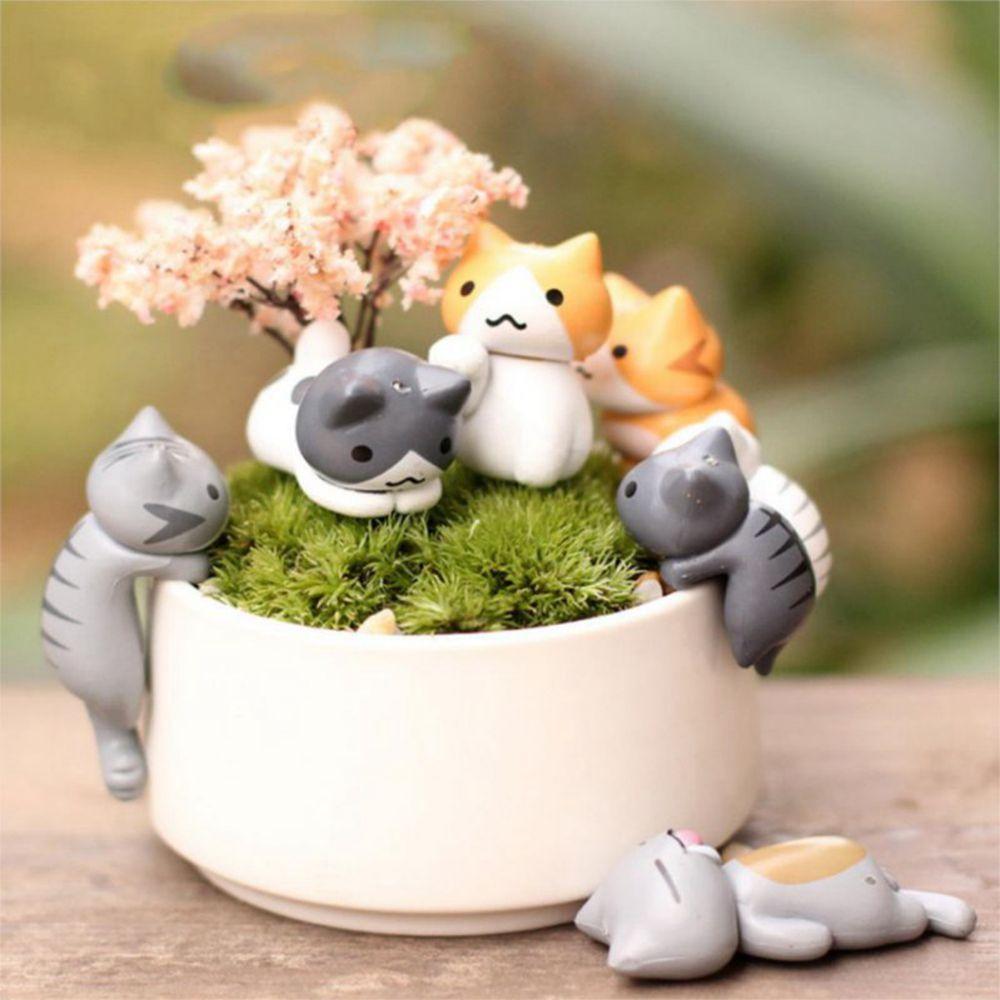 Decorations Random Color Home Figurines Micro Landscape for  Kitten Landscape Lazy Cats