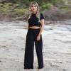 Plus Size Women's Spring/Summer 2026 Casual Suit: Short-Sleeve T-Shirt & Long Pants Two-Piece Set