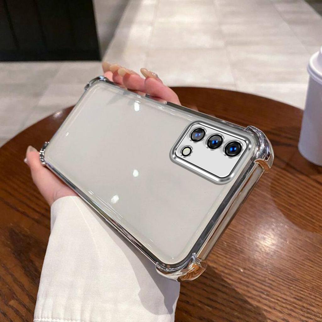 Чехол для OPPO A95 4G, A74 5G, A54 5G, прозрачный чехол для телефона с гальванизированной цветной рамкой