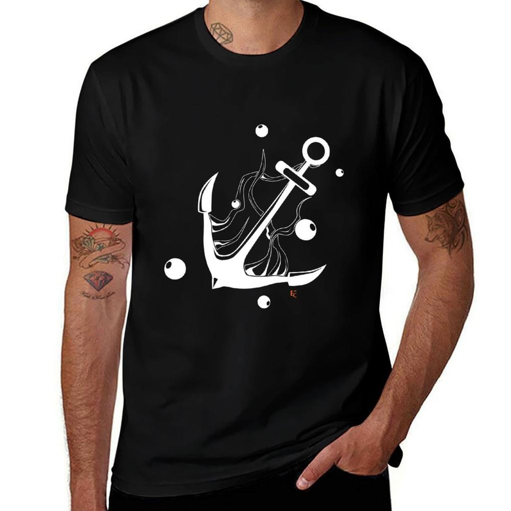 Anchor Tattoo Style Tshirt Durable Work Wear Tshirt