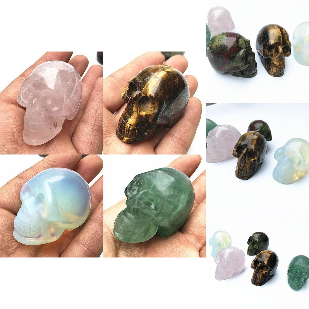 Quartz 5cm Natural Crystal Skull Carved Skull Reiki Healing Sculpture Decor