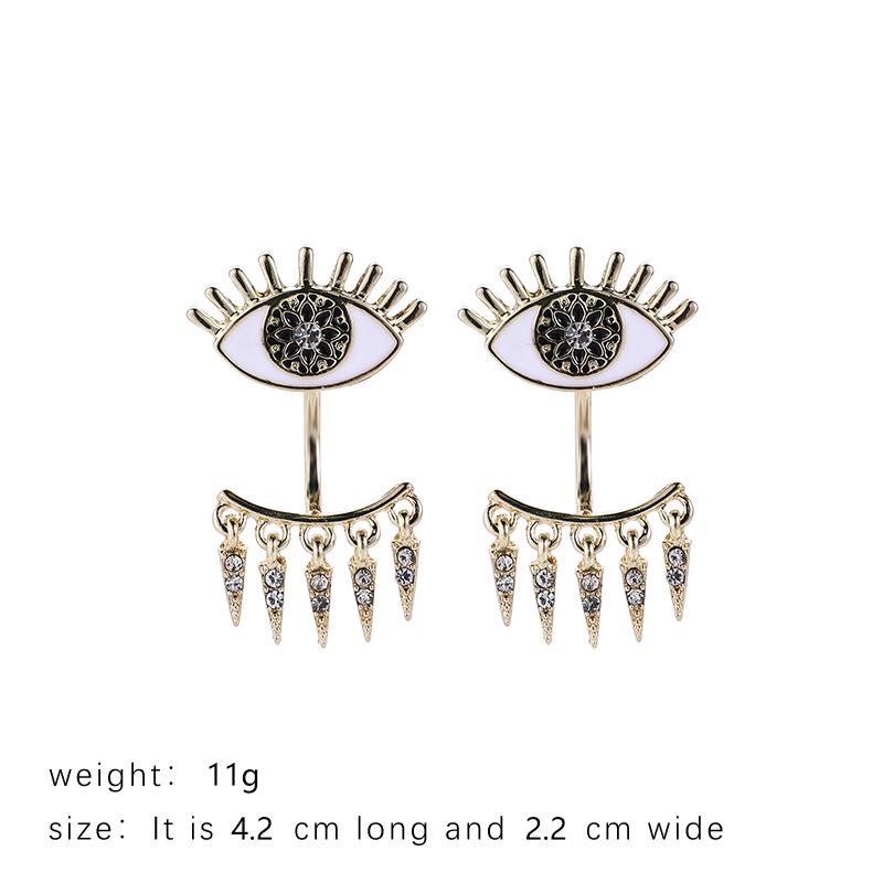 Devil's Eye Drip Oil Alloy Earrings: Trendsetting European & American Street Style