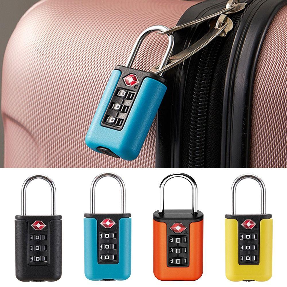 Locker Luggage Password Lock TSA Customs Code Lock Contrast Color Padlock 3 Digit Combination Lock