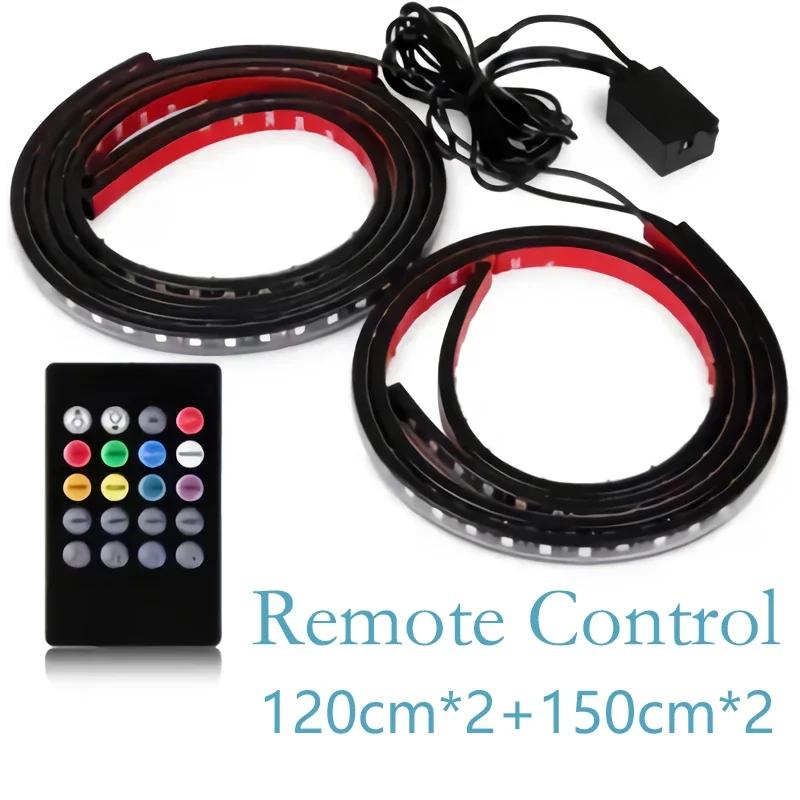 Светодиодные ленты для подсветки днища автомобиля RGB Неоновая подсветка днища Управление через приложение Пульт ДУ Мечтающий цвет Автомобильная декоративная атмосферная лампа для экстерьера