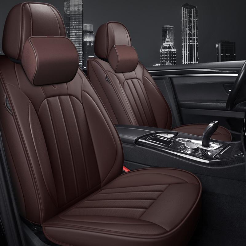 Универсальная пятиместная подушка на сиденье автомобиля из натуральной кожи