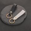 Blank PU Leather Keychain - Simple Car Key Holder for Men Women with Metal Ring Business Wedding Party Gift Pink