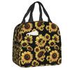 Sunflower Summer Insulated Lunch Bag for Women Leakproof Beautiful Flower Thermal Cooler Bento Box Office Work School