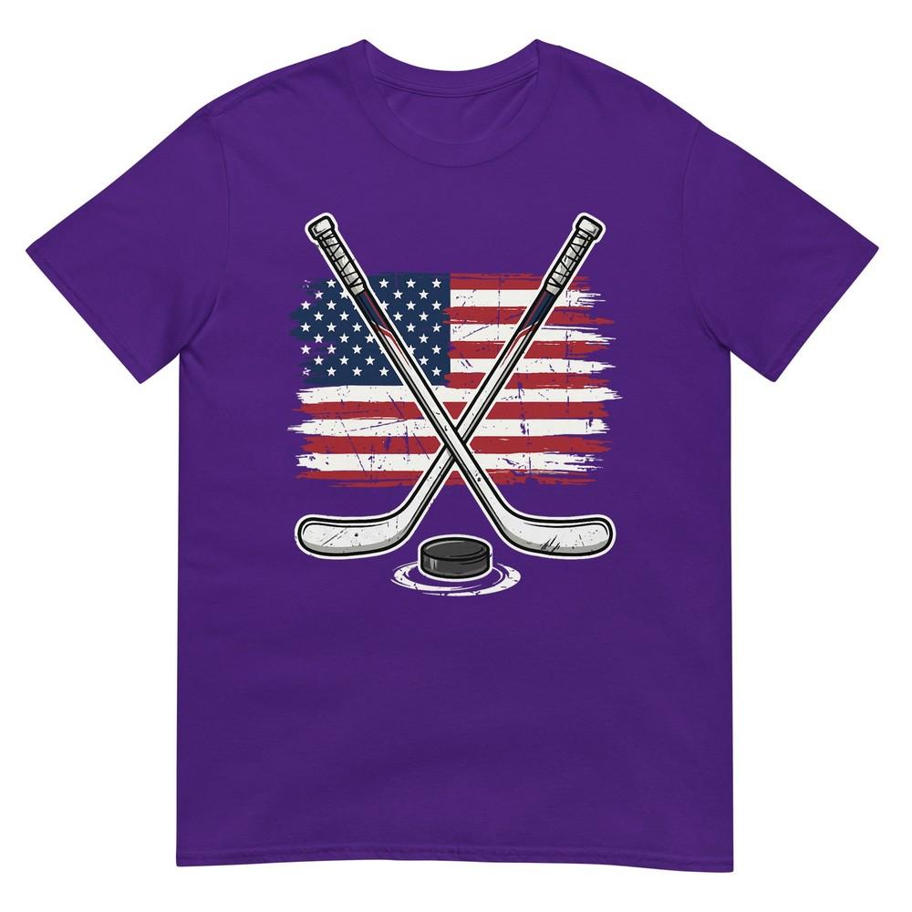 Ice Hockey Usa Flag Tshirt