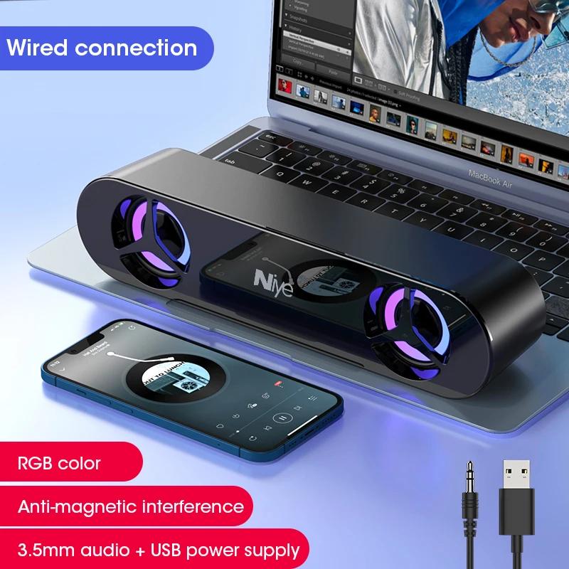 Bluetooth Computer Speakers Wired Surround Sound Bar Stereo Subwoofer Soundbar for Desktop Laptop PC Mini Home Theater System
