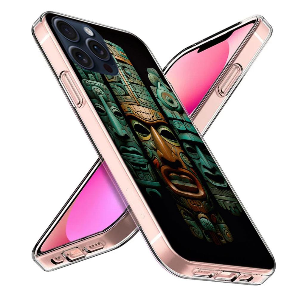 Ацтекский Майя Каменный Чехол Capa для iPhone 17 Air 16 Pro Max 15 12 Pro 14 Plus 17E 16E 11 13 Mini Чехлы Fundas Cell Прозрачный