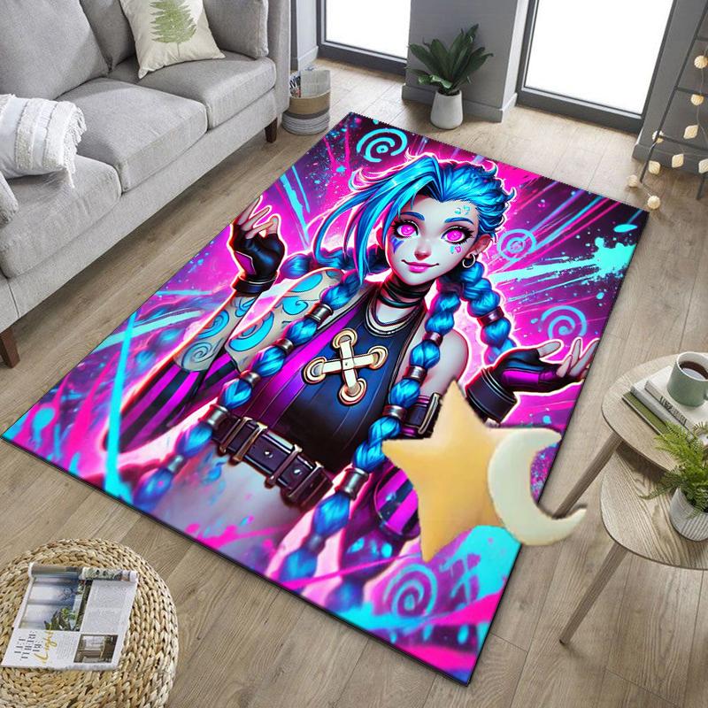 Fantasy Warrior Jing Office Rug Chair Mat, Game Carpet, Suitable for Front Door, Bedroom, Living Room, Desk, Holiday Gift