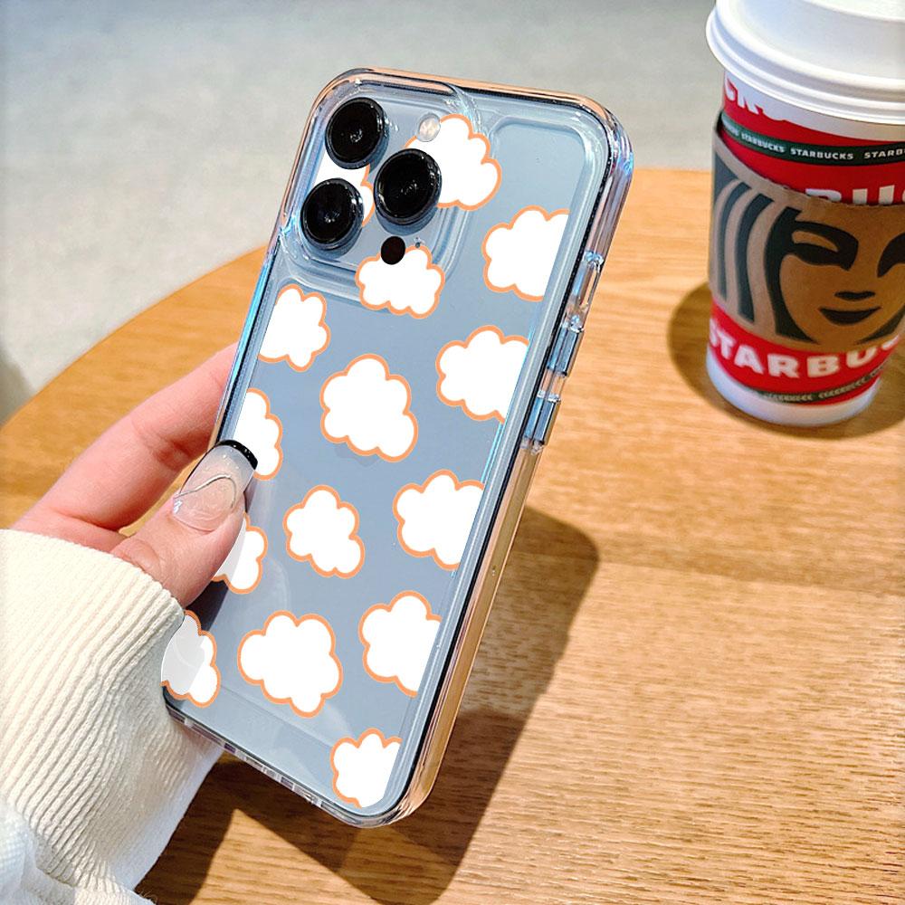 Orange Cloud Outline Pattern Phone Case for Xiaomi Redmi Note 15 14 13 12 11 10 9 8 7 Pro Plus Soft Shockproof Protective Cover