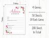 Inkdotpot Floral Bridal Shower Games Set Of 4(50 Sheets Each) W   Miss To Mrs Gold Banner Fun Bachelorette Party Games Set