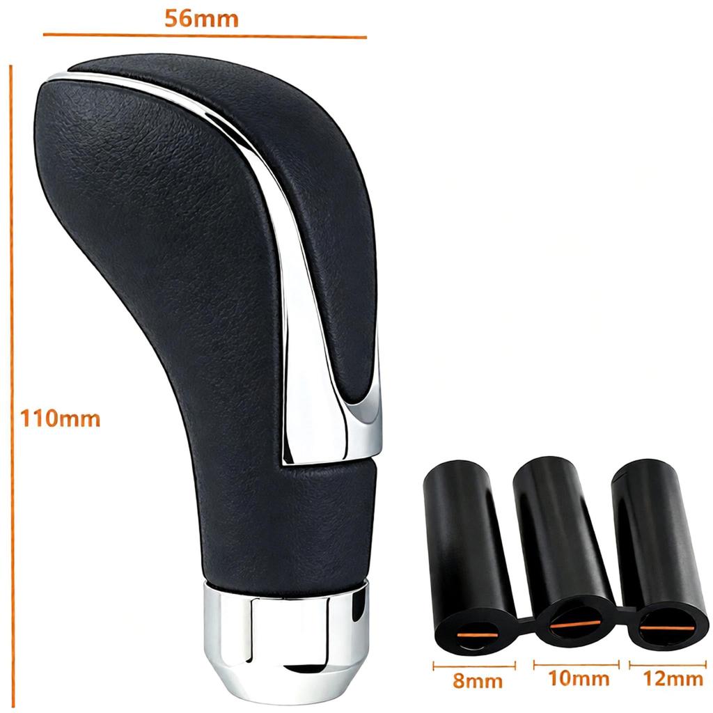 Lunsom Leather Gear Shift Knob Shift Knob Universal Auto Manual Car R-Shape (Black)