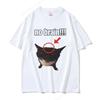 Funny Cat No Brain Graphic Print T Shirts Men Women Joke Humor Cute Kawaii Meme T-shirts Male Casual Tees Short Sleeve