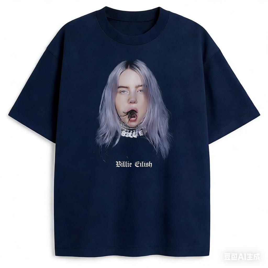 Футболка Billie Eilish с пауком Унисекс и женская Летняя хлопковая Одежда в стиле Y2K Повседневная Мода Круглый вырез Короткий рукав Футболка Уличная мода