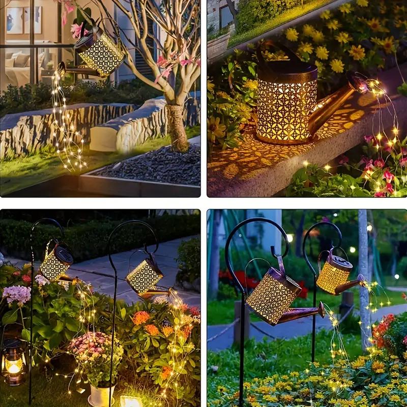 6-12 часов освещения, солнечные гирлянды для полива, водонепроницаемые, садовые светильники, декоративные металлические гирлянды для водопадов, дорожки во дворе и патио