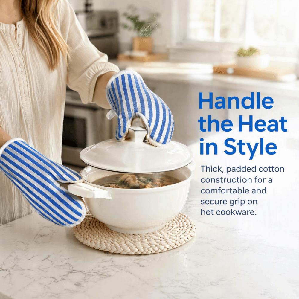 2PCS Heat Resistant Kitchen Oven Glove Mini Cooking Mitten Microwave Oven Casserole Pot