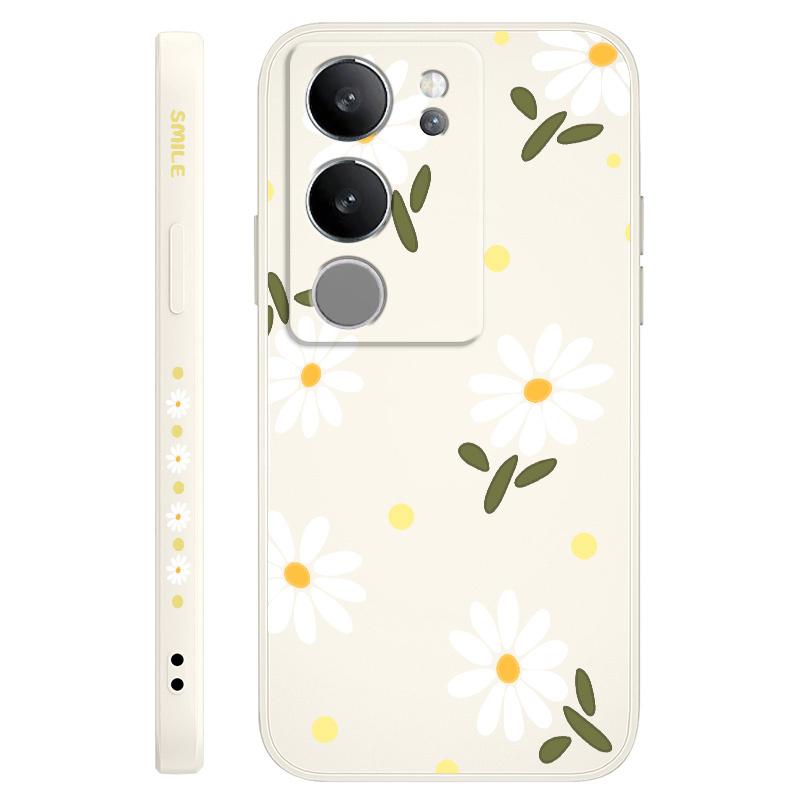Элегантный чехол с ромашками для VIVO V50 V40 V30 V29 V29E V27 V27E V25 V25E V23 V23E V21 V20 Y20 Y12 Y21 Y22 Y50 Y35 Pro 4G 5G
