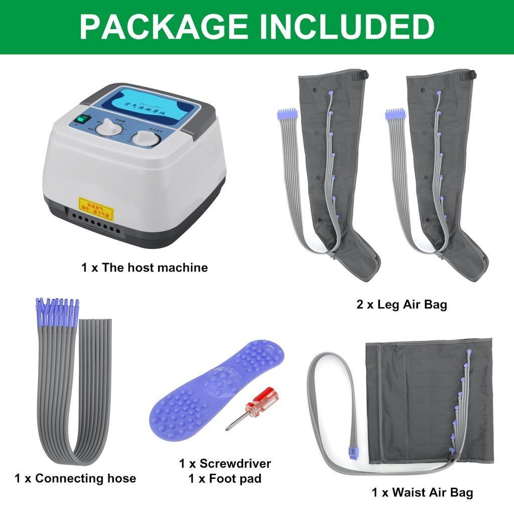 Электрический прессотерапия, воздушный компрессионный массажер для ног, ног, вибрация, инфракрасная терапия, пневматический массажер для талии, пневматическая воздушная волна, давление