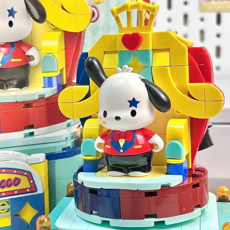 Keeppley Sanrio Почакко Волшебный Цирк Строительные Блоки Куроми Хелло Китти Аниме Персонаж Сцена Креативное Украшение Детские Игрушки Подарок