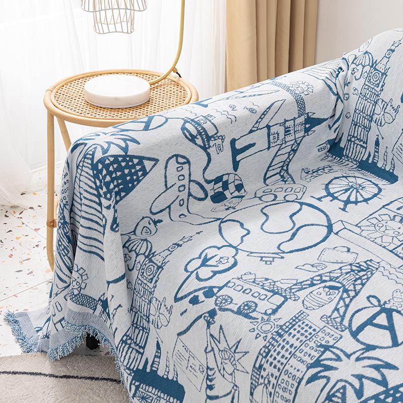 Полотенце для дивана, ткань с полным покрытием, стильная скандинавская подушка для дивана, походное одеяло, всесезонный универсальный чехол для дивана