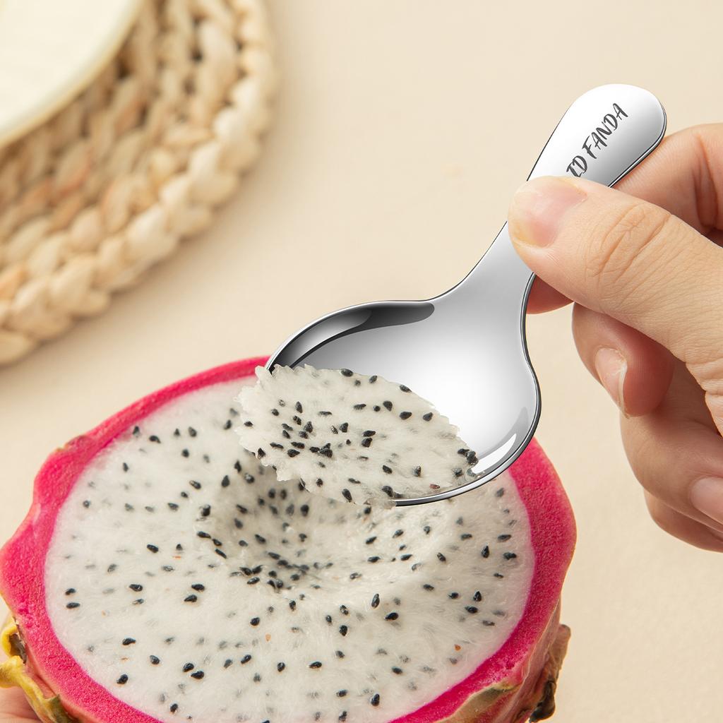 Милая ложка для соли из нержавеющей стали 304, детская десертная ложка с короткой ручкой, ложка для мороженого, кухонный мини-совок для приправ