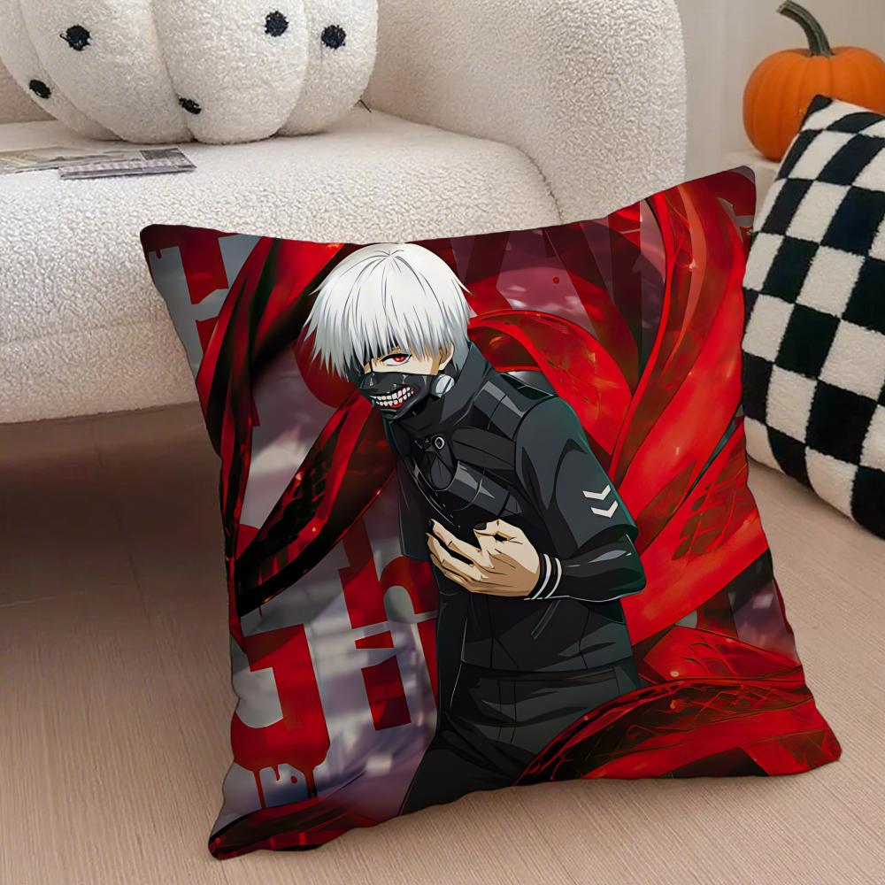 Grim Haunting Tragic Anime TTokyo Ghoul Cushion Cover Throw Pillow Cover Hidden Button Durable Polyester Chair Cushion