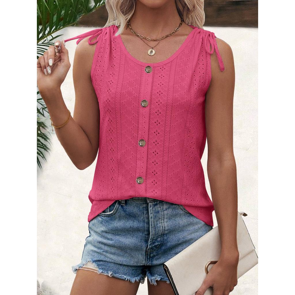 Women's Sexy Casual Solid Color U Neck Vest T-Shirt