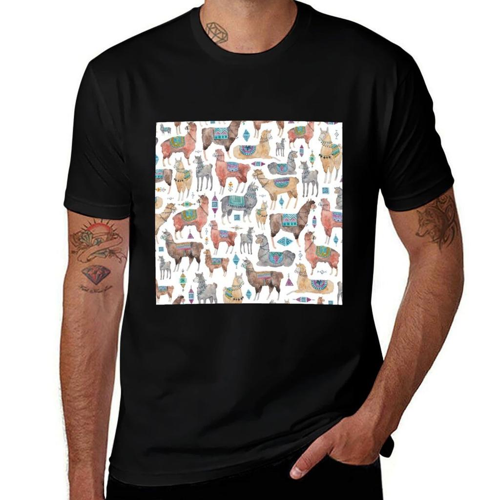 Llamas And Alpacas Tshirt Summer Casual Loose Tshirt