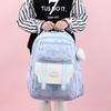 Stylish And Cute Nylon Backpack For Students Ideal For School Use In Pink Blue And Purple