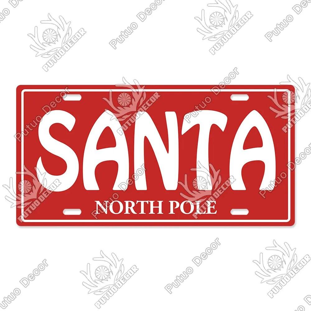 Putuo Декор с Рождеством номерной знак жестяная табличка металлический винтажный постер для домашнего бара новогодний подарок Navidad Настенный декор