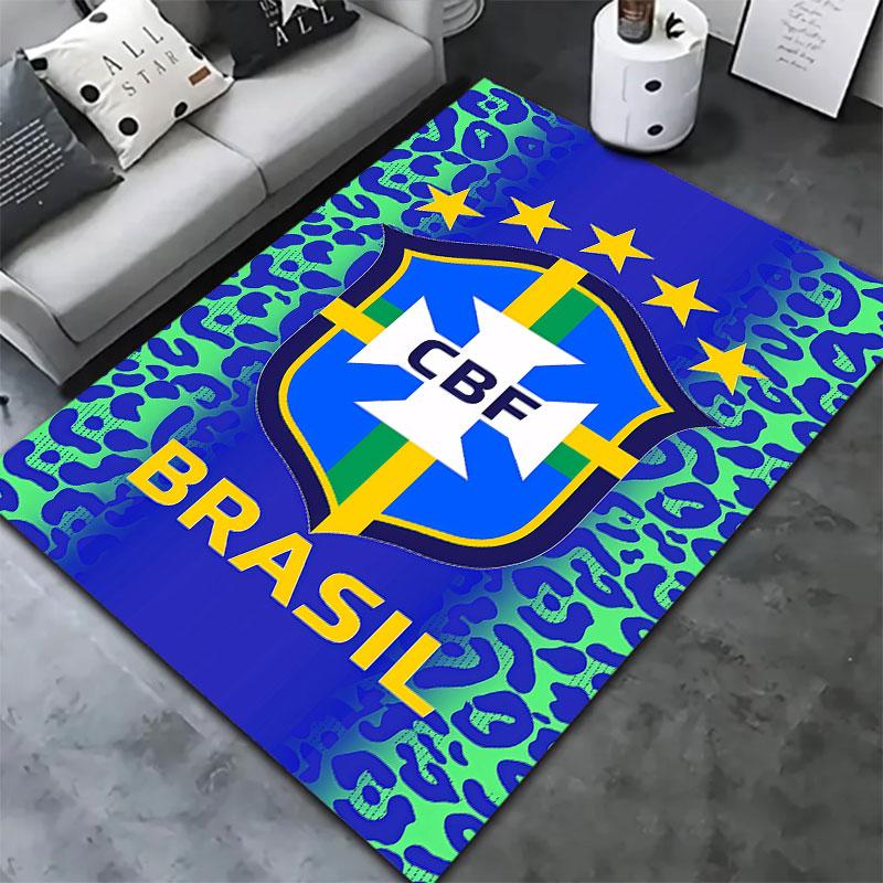 Brazil National Football Team Carpet Rug for Living Room Bedroom Home Sofa Decoration,Kids play Non-slip Floor Mat