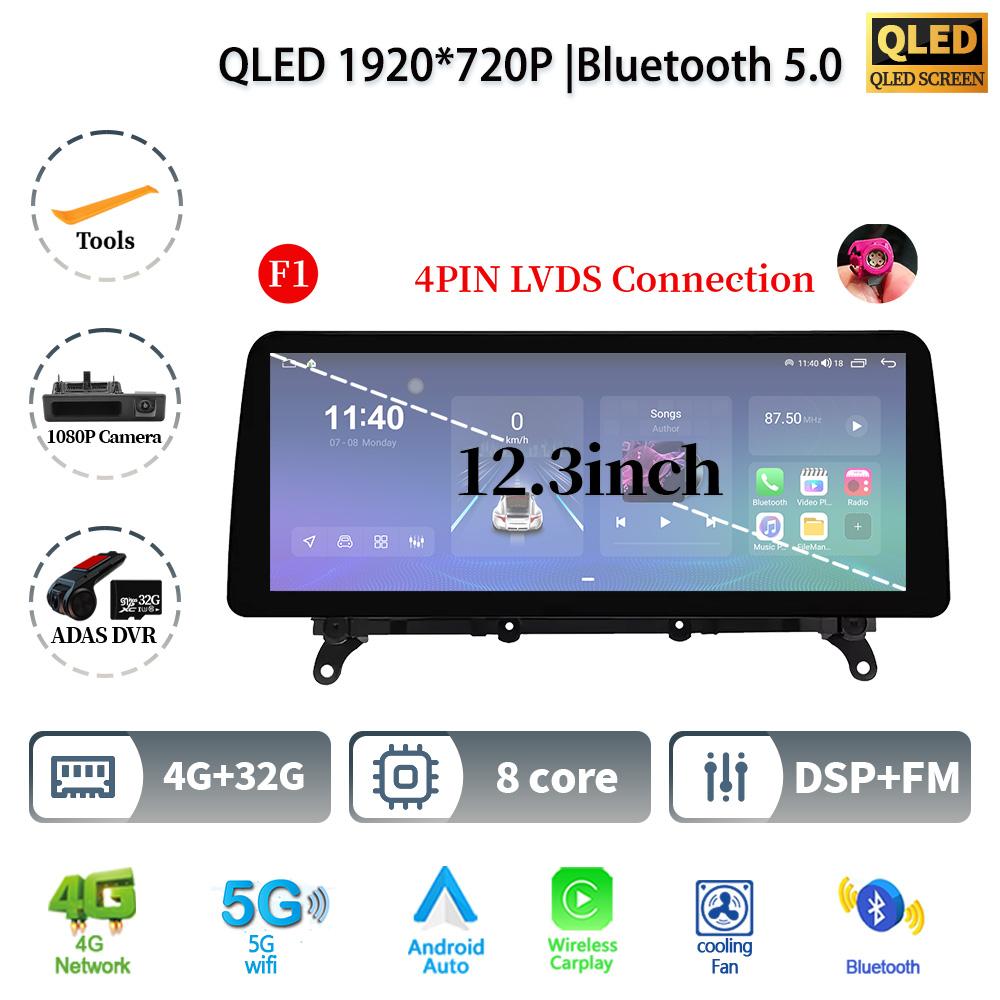 12,3" для BMW X3 F25 X4 F26 2011-2017 Android 14 автомобильное радио мультимедиа GPS навигация Bluetooth WIFI CarPlay сенсорный экран стерео