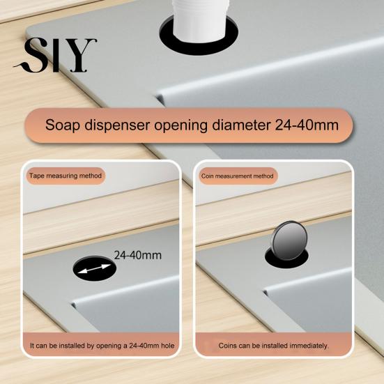 Press Type Soap Dispenser Stainless Steel Sink with 100CM Extension Tube Kitchen Corrosion-resistant Countertop Built-in Dishwashing Liquid Dispensing