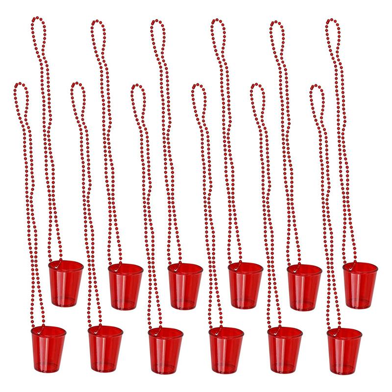 12 шт. Свадебное ожерелье из цепочки и бусин из стекла S, маленькие бокалы для вина, ожерелье для мальчишника, свадебный душ
