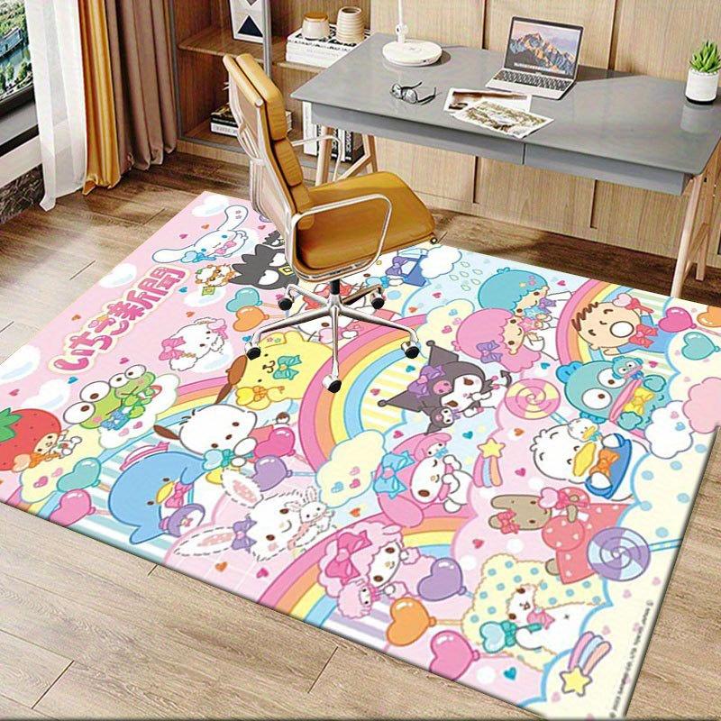 1 шт. Офисный ковер с принтом Sanrio Melody Русалка, Прямоугольный коврик под стол, Идеальный декор для гостиной, спальни, кухни, Нескользящий коврик для пола