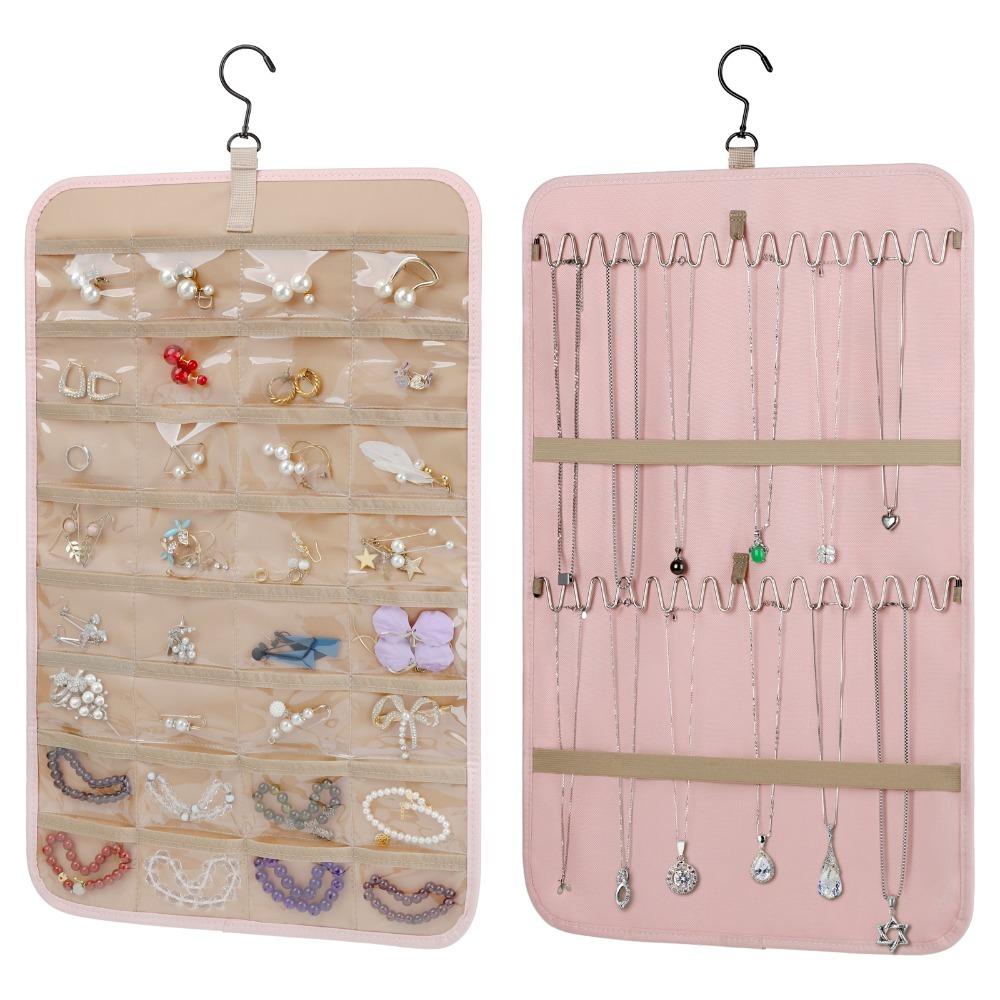 Double Sided Hanging Jewelry Organizer Wall Mount Necklace Bracelet Organizer For Women