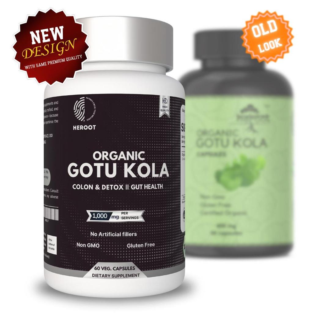 Organic Gotu Kola 1000mg Capsules Improves Memory, Blood Pressure Control